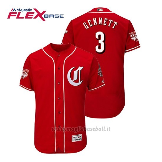 Maglia Baseball Uomo Cincinnati Reds Scooter Gennett Flex Base Entrenamiento De Primavera 2019 Rosso